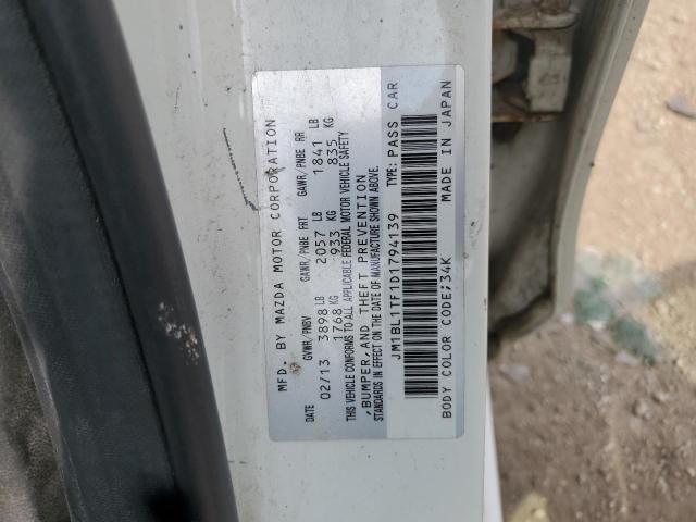JM1BL1TF1D1794139 - 2013 MAZDA 3 I WHITE photo 12