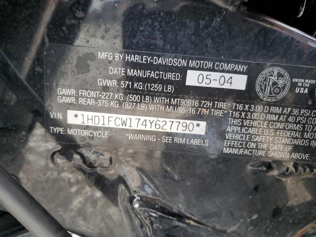 1HD1FCW174Y627790 - 2004 HARLEY-DAVIDSON FLHTCUI 黑色 照片 10