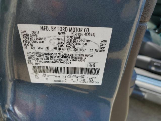 1FMCU0EG4CKA43204 - 2012 FORD ESCAPE LIMITED BLUE photo 13