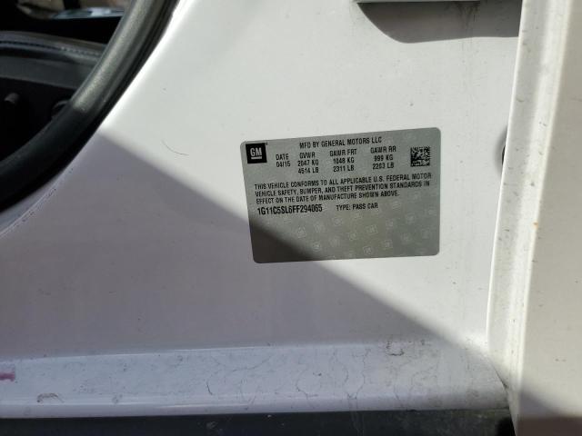 1G11C5SL6FF294065 - 2015 CHEVROLET MALIBU 1LT 白色 照片 10