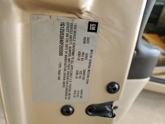 1G1ZU53846F293586 - 2006 CHEVROLET MALIBU LTZ ოქროსფერი ფოტო 12