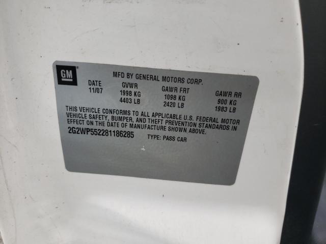 2G2WP552281186285 - 2008 PONTIAC GRAND PRIX 白色 照片 12