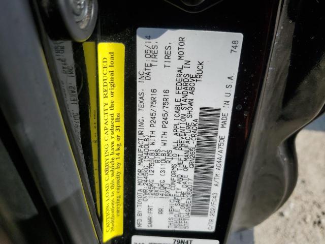 5TFTU4GN5EX062017 - 2014 TOYOTA TACOMA PRERUNNER ACCESS CAB BLACK photo 12