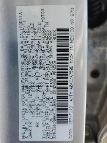 3TMJU4GN8BM124003 - 2011 TOYOTA TACOMA DOUBLE CAB PRERUNNER SILVER photo 13