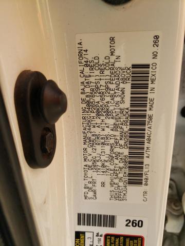 3TMJU4GN1EM168056 - 2014 TOYOTA TACOMA DOUBLE CAB PRERUNNER WHITE photo 12