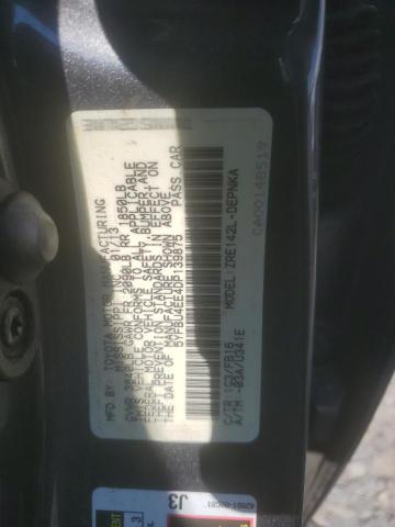 5YFBU4EE4DP139875 - 2013 TOYOTA COROLLA BASE Gris photo 12