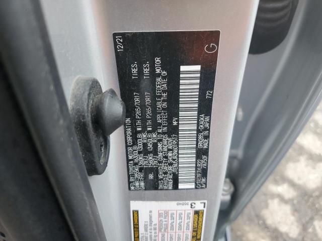 JTENU5JR3N6019517 - 2022 TOYOTA 4RUNNER SR5/SR5 PREMIUM 银色 照片 12