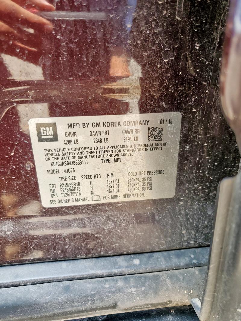 KL4CJASB4JB639111 - 2018 BUICK ENCORE PREFERRED PURPLE photo 13