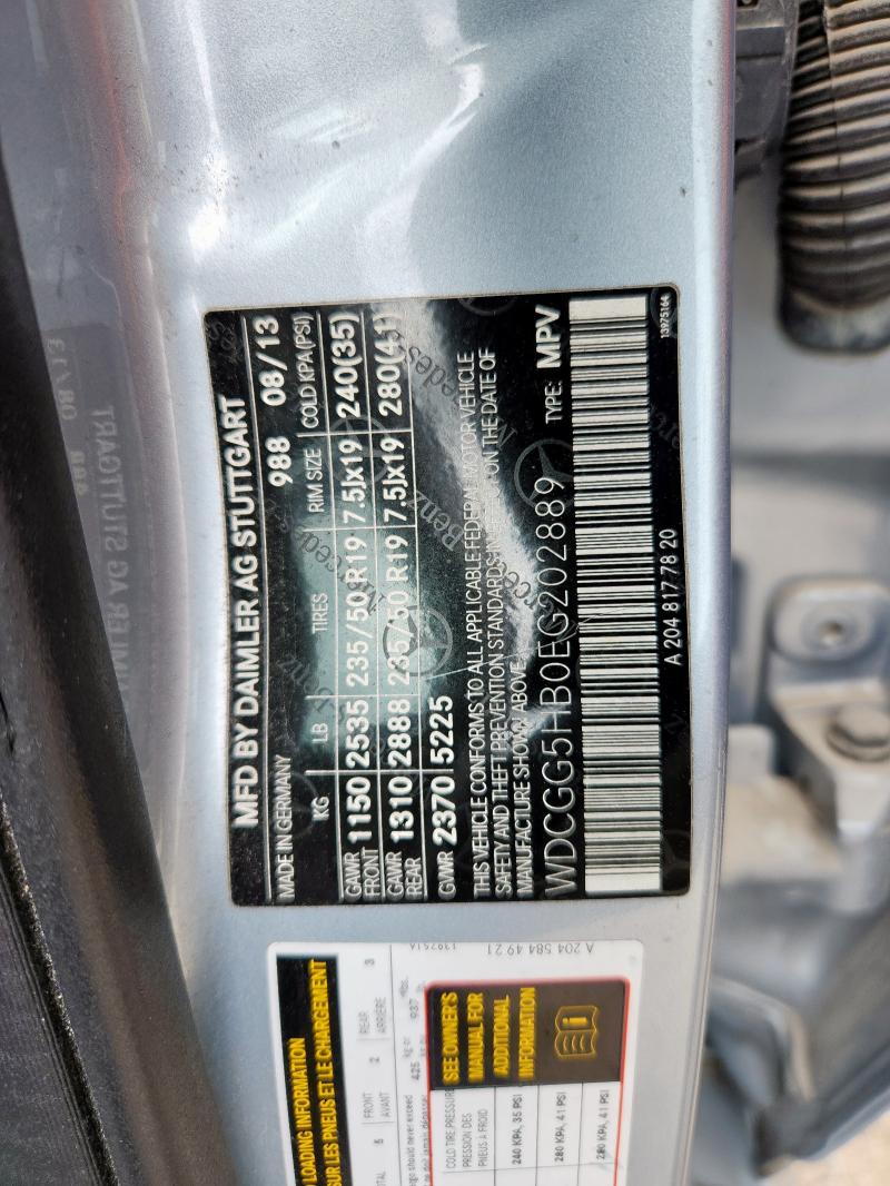 WDCGG5HB0EG202889 - 2014 MERCEDES-BENZ GLK 350 BLUE photo 13