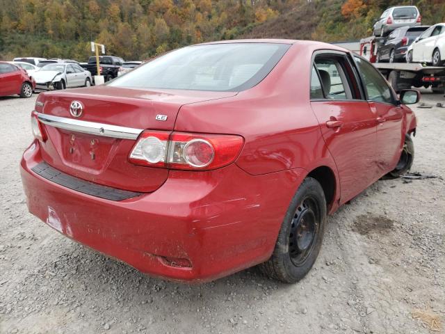 2T1BU4EE2BC690979 - 2011 TOYOTA COROLLA BASE RED photo 4