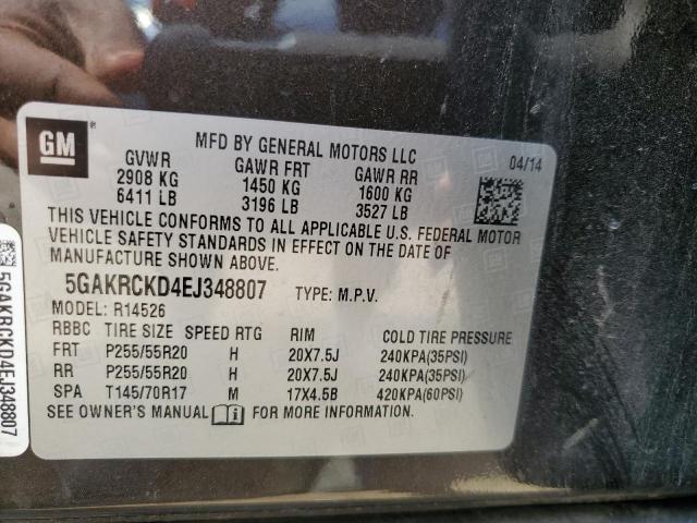 5GAKRCKD4EJ348807 - 2014 BUICK ENCLAVE GRAY photo 13