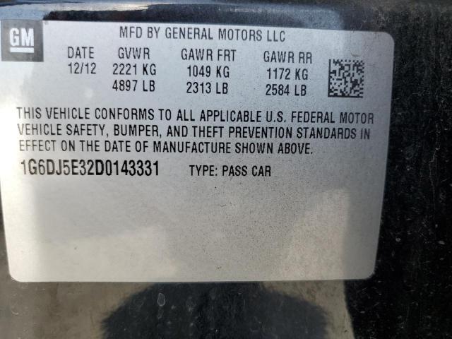 1G6DJ5E32D0143331 - 2013 CADILLAC CTS PERFORMANCE COLLECTION Чорний фото 12