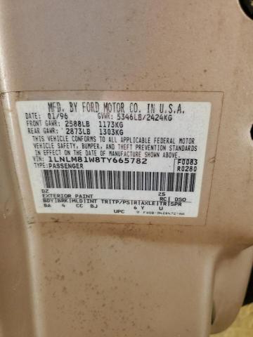 1LNLM81W8TY665782 - 1996 LINCOLN TOWN CAR EXECUTIVE BEIGE photo 12