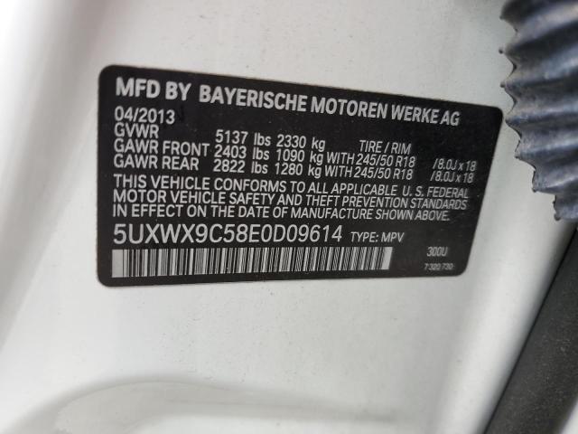 5UXWX9C58E0D09614 - 2014 BMW X3 XDRIVE28I WHITE photo 13