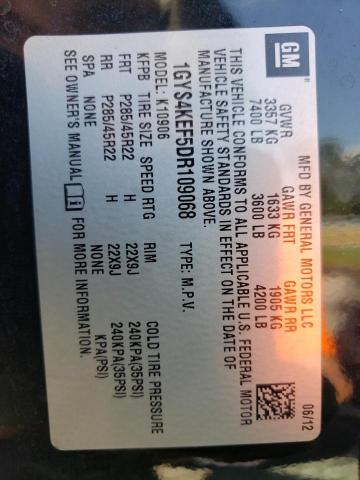 1GYS4KEF5DR109068 - 2013 CADILLAC ESCALADE ESV PLATINUM შავი ფოტო 13