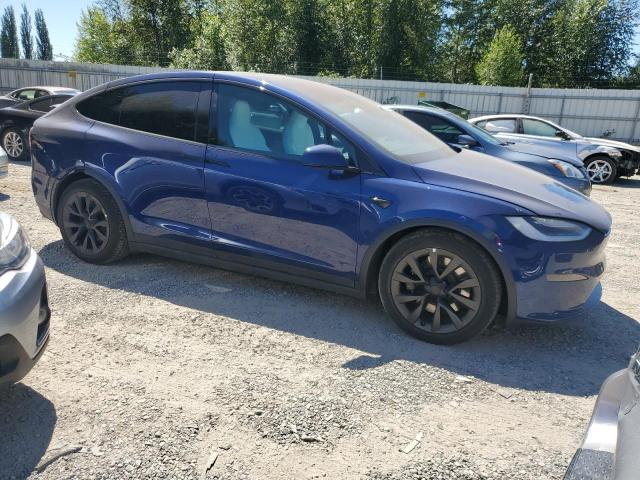 7SAXCAE54NF363025 - 2022 TESLA MODEL X BLUE photo 4