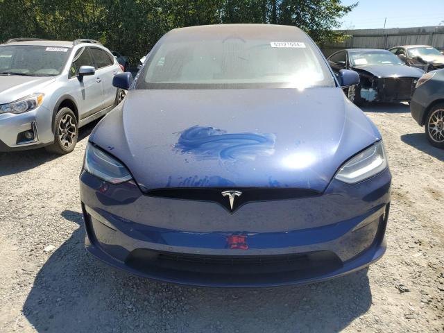 7SAXCAE54NF363025 - 2022 TESLA MODEL X BLUE photo 5