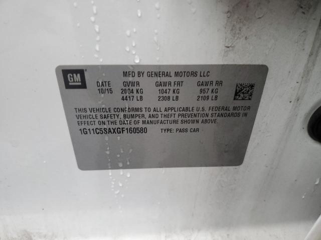 1G11C5SAXGF160580 - 2016 CHEVROLET MALIBU LIM LT 白色 照片 12