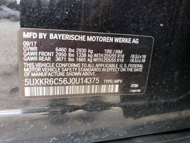 5UXKR6C56J0U14375 - 2018 BMW X5 XDRIVE50I BLACK photo 14
