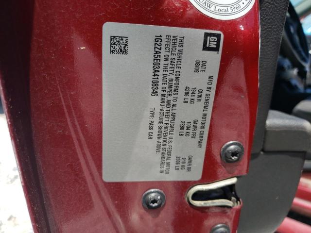 1G2ZA5E03A4108346 - 2010 PONTIAC G6 MAROON photo 12