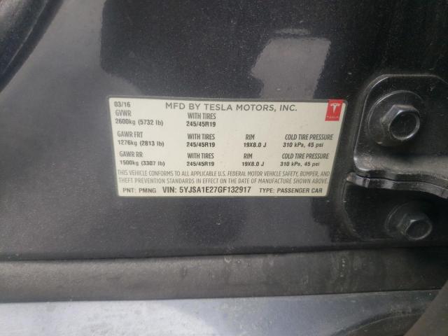 5YJSA1E27GF132917 - 2016 TESLA MODEL S Boz foto 13