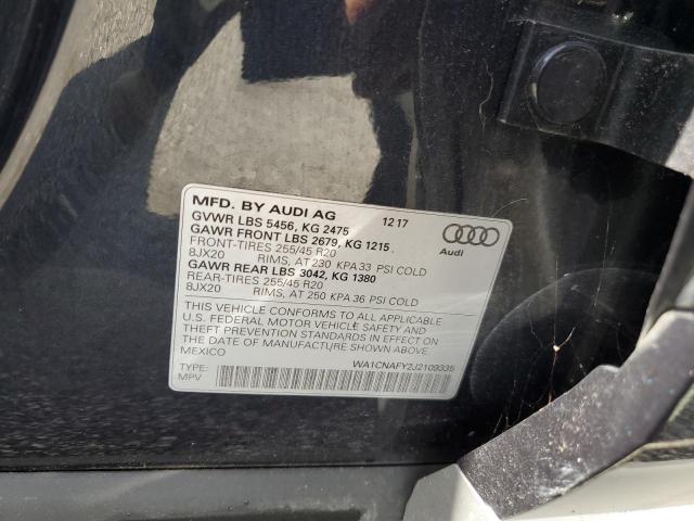 WA1CNAFY2J2109335 - 2018 AUDI Q5 PRESTIGE BLUE photo 12