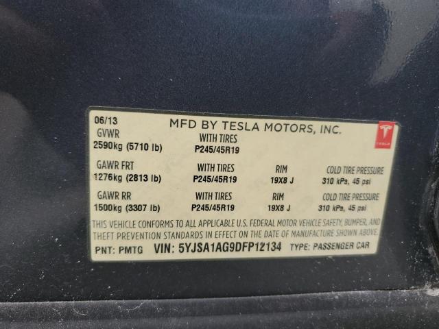 5YJSA1AG9DFP12134 - 2013 TESLA MODEL S Boz foto 12