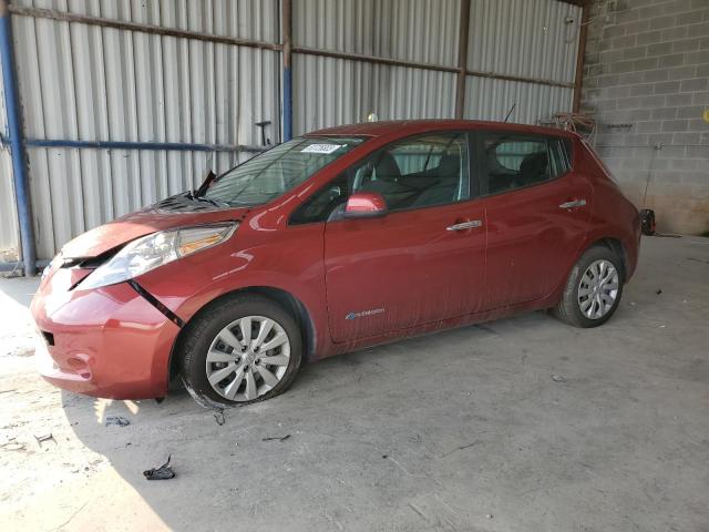 1N4AZ0CP0FC314196 - 2015 NISSAN LEAF S BURGUNDY photo 1