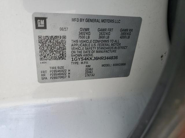 1GYS4KKJ6HR344836 - 2017 CADILLAC ESCALADE ESV PLATINUM Ақ фото 12