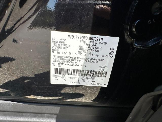 1FM5K8AW2LGA18153 - 2020 FORD EXPLORER POLICE INTERCEPTOR 黑色 照片 10