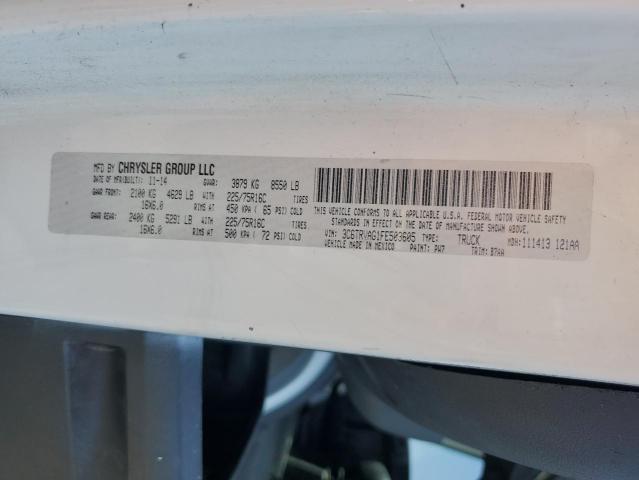 3C6TRVAG1FE503605 - 2015 RAM PROMASTER 1500 STANDARD WHITE photo 13