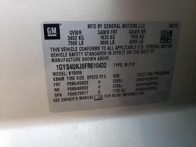 1GYS4UKJ8FR610432 - 2015 CADILLAC ESCALADE ESV PLATINUM Алтын фото 13