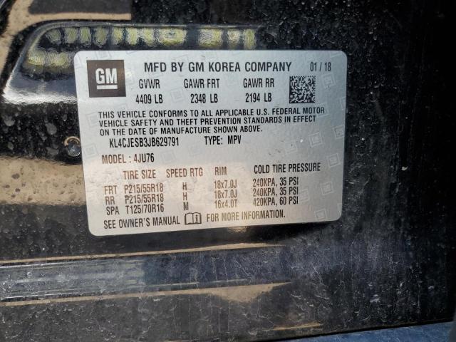 KL4CJESB3JB629791 - 2018 BUICK ENCORE PREFERRED BLACK photo 12