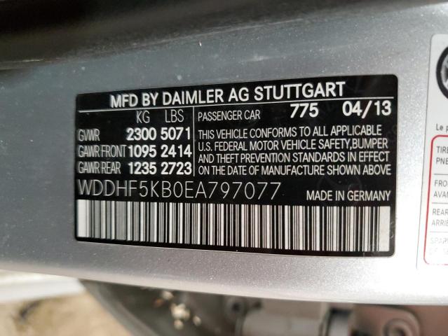 WDDHF5KB0EA797077 - 2014 MERCEDES-BENZ E 350 SILVER photo 12