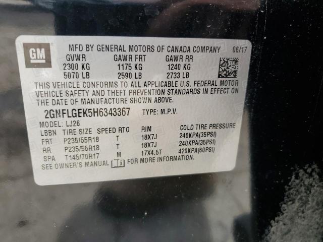 2GNFLGEK5H6343367 - 2017 CHEVROLET EQUINOX PREMIER BLACK photo 13