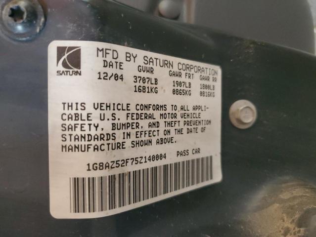 1G8AZ52F75Z140004 - 2005 SATURN ION LEVEL 2 SILVER photo 12
