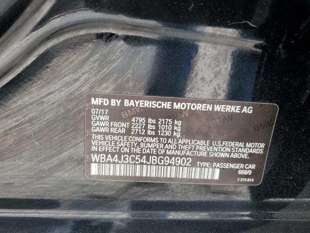 WBA4J3C54JBG94902 - 2018 BMW 430XI GRAN COUPE BLACK photo 12