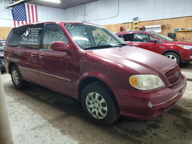 KNDUP132456722110 - 2005 KIA SEDONA EX RED photo 4