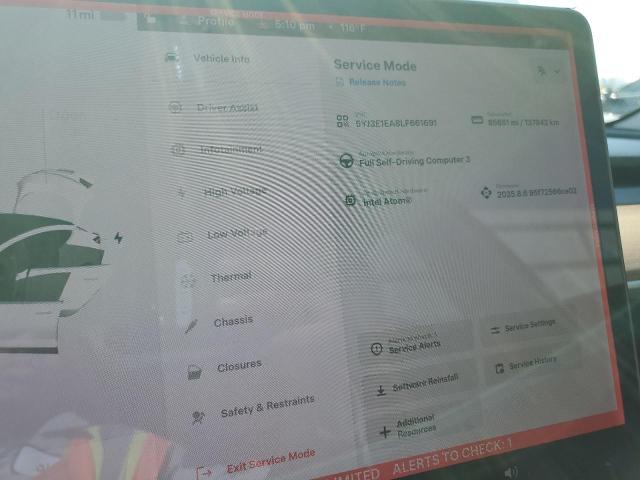 5YJ3E1EA8LF661691 - 2020 TESLA MODEL 3 WHITE photo 9