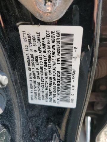19XFB2F89CE312200 - 2012 HONDA CIVIC EX BLACK photo 12