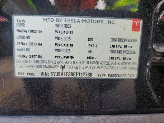 5YJSA1E28FF112738 - 2015 TESLA MODEL S Negro foto 12