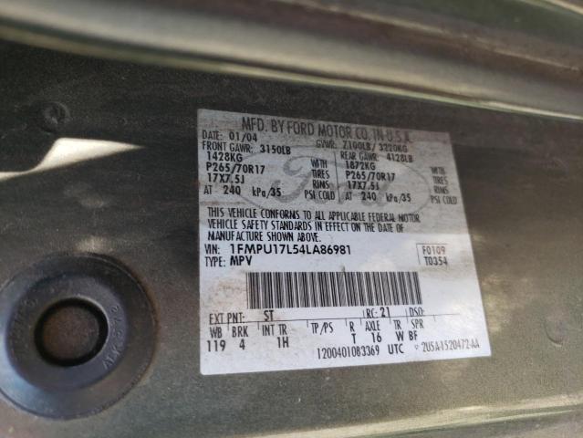 1FMPU17L54LA86981 - 2004 FORD EXPEDITION EDDIE BAUER Grün Foto 13