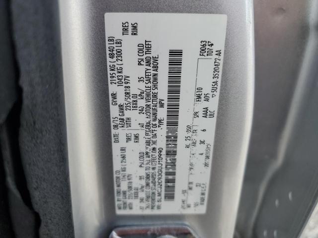 5LMCJ2C93GUJ10990 - 2016 LINCOLN MKC SELECT ვერცხლისფერი ფოტო 13