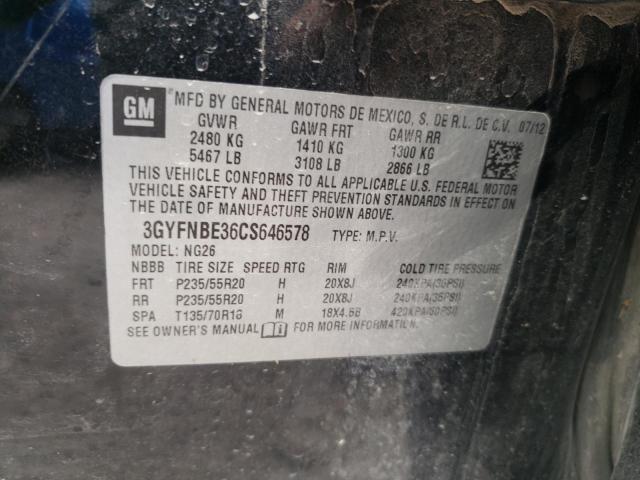 3GYFNBE36CS646578 - 2012 CADILLAC SRX PERFORMANCE COLLECTION Қара фото 12