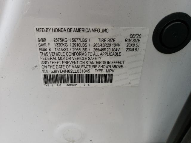 5J8YD4H82LL031845 - 2020 ACURA MDX ADVANCE WHITE photo 14