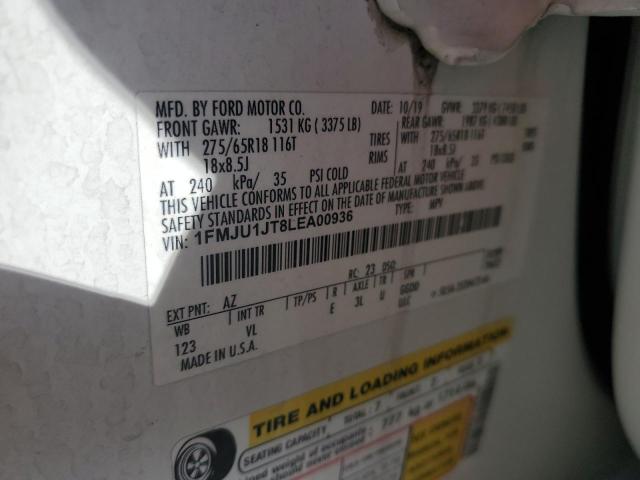 1FMJU1JT8LEA00936 - 2020 FORD EXPEDITION XLT 白色 照片 13