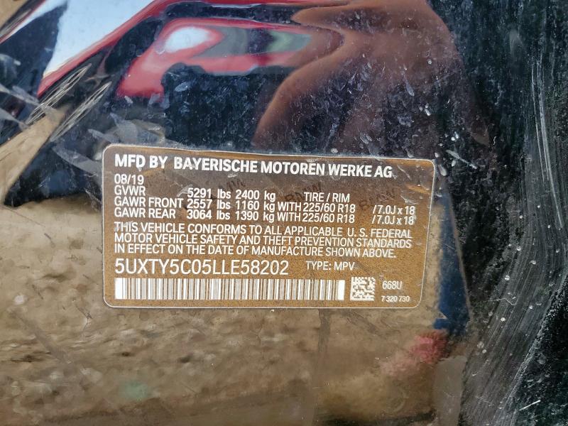 5UXTY5C05LLE58202 - 2020 BMW X3 XDRIVE30I BLACK photo 13