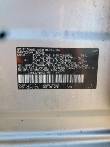 JTMZK32V485017765 - 2008 TOYOTA RAV4 SPORT SILVER photo 12