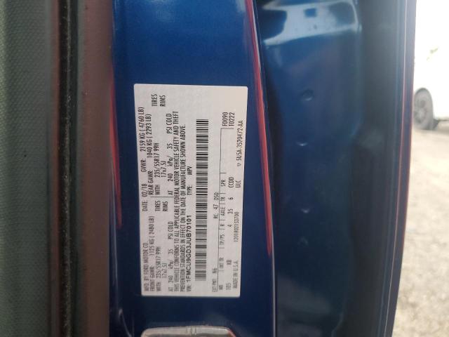 1FMCU9GD3JUB70101 - 2018 FORD ESCAPE SE Bleu photo 13