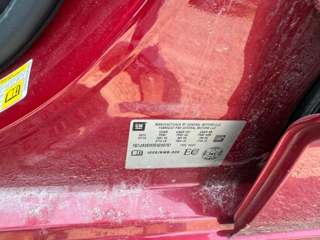 1G1JA5EH3E4239791 - 2014 CHEVROLET SONIC LS წითელი ფოტო 8